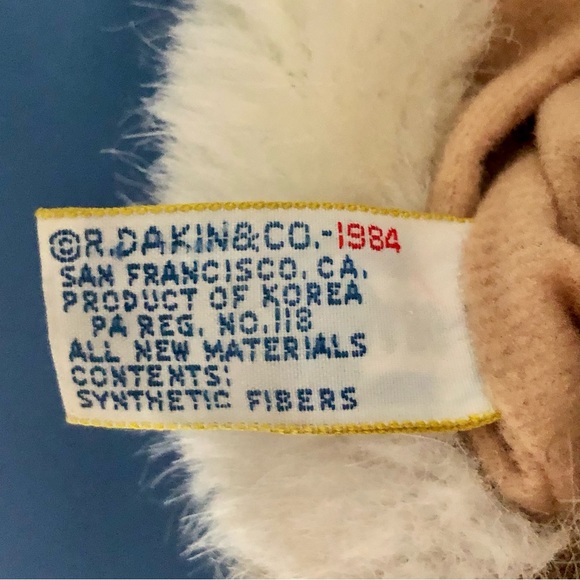 Dakin Brown White Rabbit Bunny Plush Hand Puppet Vintage 1984 Pink Nose Easter - Picture 7 of 9